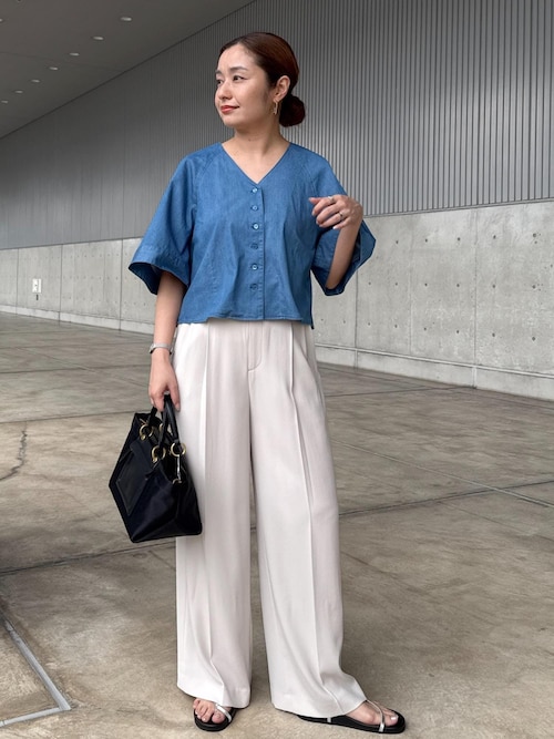 セール】カーディ半袖ブラウス/洗える（シャツ/ブラウス）｜ROPE