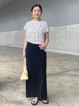 「アイテム（イヤリング、イエロー系）」を使った、NANAさん（レディース・160cm）の夏コーディネート