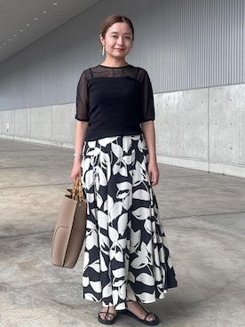 「アイテム（ニット/セーター）」を使った、NANAさん（レディース・160cm・30代）の夏コーディネート