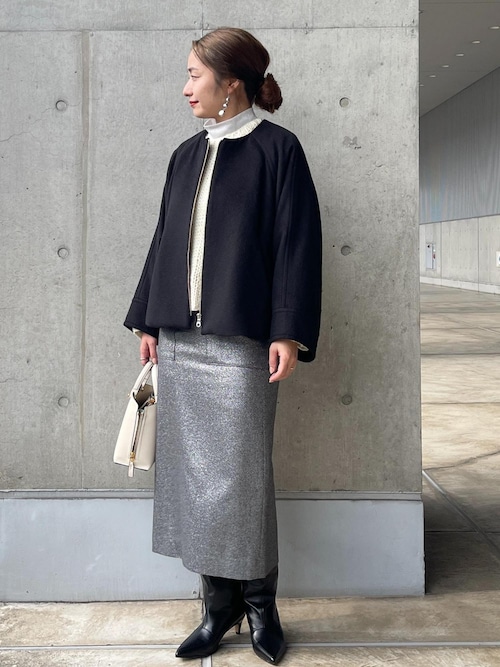 セール】BALLI (バリ)ラメ無地ポケット付きタイトスカート（スカート