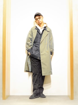 「URBAN RESEARCH（アーバンリサーチ）のアイテム（ステンカラーコート）」を使った、KakeruMayama(真山走)さん（メンズ・173cm）の秋コーディネート
