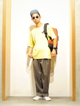 「URBAN RESEARCH Sonny Label（アーバンリサーチサニーレーベル）のアイテム（帽子）」を使った、KakeruMayama(真山走)さん（メンズ・173cm）の夏コーディネート