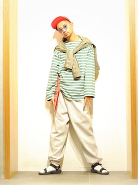 「アーバンリサーチ」｜「アイテム（スウェットパンツ）」を使った、KakeruMayama(真山走)さん（メンズ・173cm）の秋コーディネート
