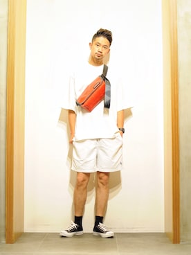 「Scye（サイ）のアイテム（Tシャツ/カットソー）」を使った、KakeruMayama(真山走)さん（メンズ・173cm）の夏コーディネート