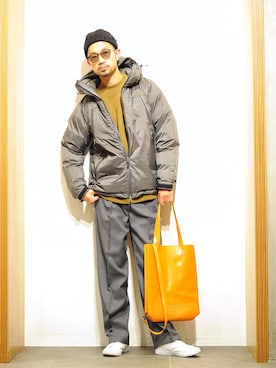 「秋トレンド2021」｜「アイテム（ダウンジャケット/コート）」を使った、KakeruMayama(真山走)さん（メンズ・173cm）の秋コーディネート