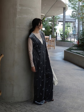 「アイテム（オールインワン・サロペット）」を使った、えりまつさん（レディース・158cm）の秋コーディネート