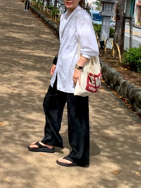 「MALIBU SANDALS（マリブサンダルズ）のアイテム」を使った、m!nさん（レディース・162cm）の秋コーディネート