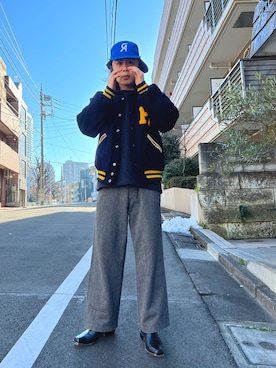 「CHAMULA（チャムラ）のアイテム」を使った、木村陸弥さん（メンズ・173cm）の冬コーディネート