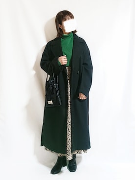 「巾着バッグ」｜「アイテム（レインシューズ）」を使った、chimochiiさん（レディース・152cm）の冬コーディネート