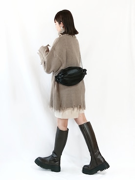 「G.O.C（ジーオーシー）のアイテム（ニット/セーター）」を使った、chimochiiさん（レディース・152cm）の秋コーディネート