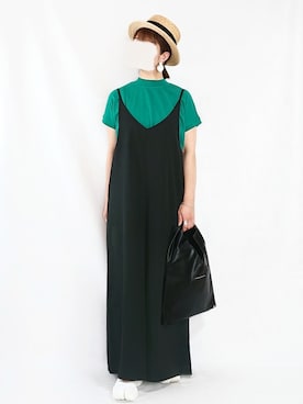 「sakishimatokyo（サキシマトーキョー）のアイテム（オールインワン・サロペット）」を使った、chimochiiさん（レディース・152cm）の夏コーディネート