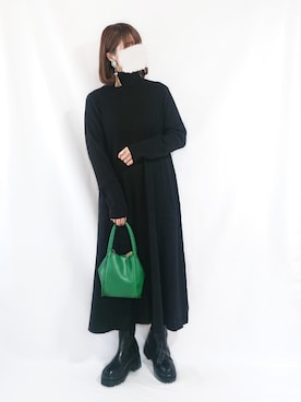 「リブ　」｜「アイテム（アクセサリー）」を使った、chimochiiさん（レディース・152cm）の冬コーディネート