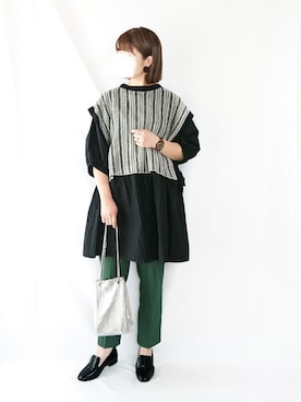 「Casselini（キャセリーニ）のアイテム（ピアス（両耳用））」を使った、chimochiiさん（レディース・152cm）の秋コーディネート