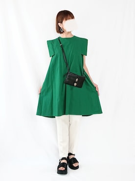 「c.u.l（シーユーエル）のアイテム（ワンピース/ドレス）」を使った、chimochiiさん（レディース・152cm）の夏コーディネート