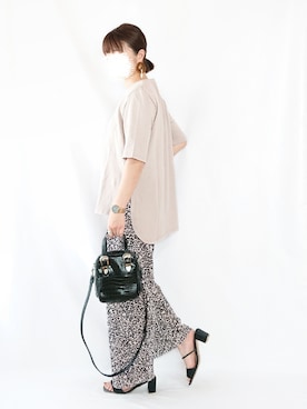 「Daniel Wellington（ダニエルウェリントン）の販売終了クラシックペティット アッシュフィールド32mm（アナログ腕時計）」を使った、chimochiiさん（レディース・152cm）の夏コーディネート