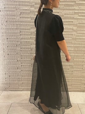 「Ameri（アメリ）のアイテム（ドレス）」を使った、あまねさん（レディース・154cm）の秋コーディネート