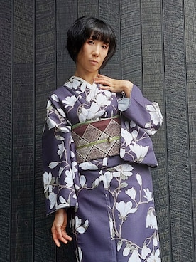 「アイテム（水着/着物・浴衣）」を使った、KIMONOMACHIさん（レディース・158cm）の秋コーディネート