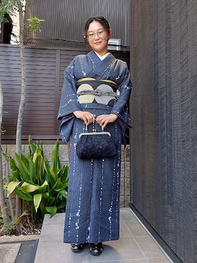 「アイテム（水着/着物・浴衣）」を使った、KIMONOMACHIさん（レディース・163cm）の秋コーディネート