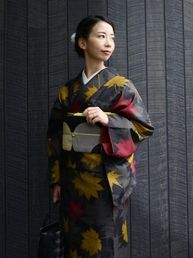 「アイテム（着物）」を使った、KIMONOMACHIさん（レディース・151cm）の秋コーディネート