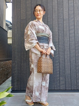 「アイテム（水着/着物・浴衣）」を使った、KIMONOMACHIさん（レディース・163cm）の秋コーディネート