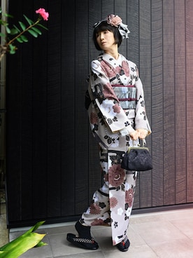 「アイテム（着物）」を使った、KIMONOMACHIさん（レディース・158cm）の秋コーディネート