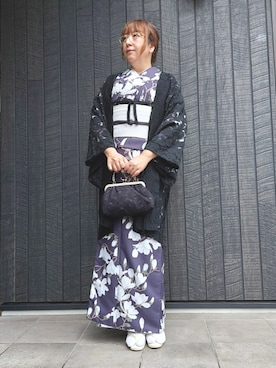 「アイテム（水着/着物・浴衣）」を使った、KIMONOMACHIさん（レディース・166cm）の冬コーディネート