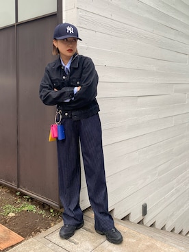 「アイテム（バッグ、オレンジ系）」を使った、KATEさん（レディース・158cm）の秋コーディネート