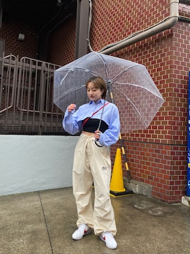 「白カーゴパンツ」｜KATEさん（レディース・158cm）の冬コーディネート
