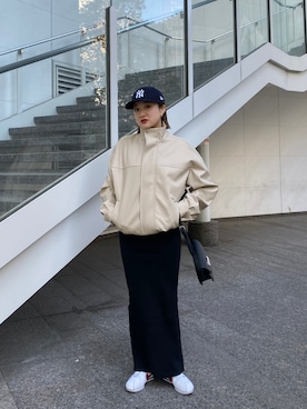 「ほめられ本命コーデ」｜「アイテム（ブルゾン）」を使った、KATEさん（レディース・158cm）の冬コーディネート