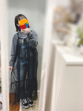 「ニコアンド」｜「アイテム（キャミソール）」を使った、まあさん（レディース・154cm）の秋コーディネート