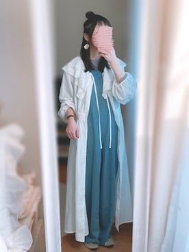 「sakishimatokyo（サキシマトーキョー）のアイテム（オールインワン・サロペット）」を使った、まあさん（レディース・154cm）の秋コーディネート