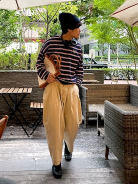 「Acne Studios（アクネストゥディオズ）のアイテム（帽子）」を使った、あべじゅんやさん（メンズ・183cm）の秋コーディネート