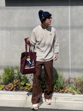 「Acne Studios（アクネストゥディオズ）のアイテム（帽子）」を使った、あべじゅんやさん（メンズ・183cm）の秋コーディネート