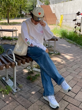 「A.P.C.（アーペーセー）のアイテム（スニーカー）」を使った、あべじゅんやさん（メンズ・183cm）の秋コーディネート
