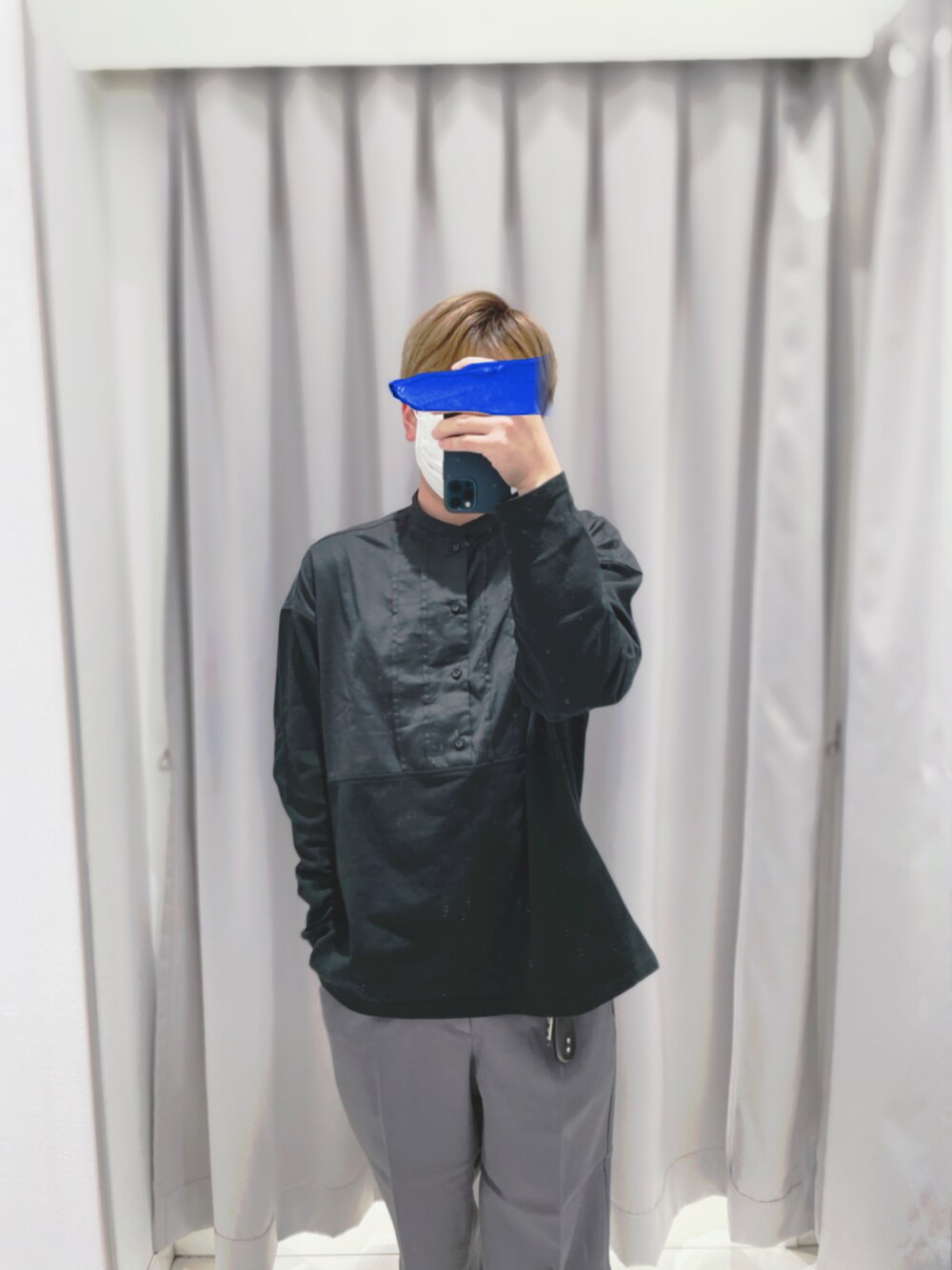 「シンプルコーデ、ootd」｜「EN ROUTEの＜EN ROUTE（アンルート）＞ コットンピケ コンビ バンドカラー プルオーバーシャツ（シャツ/ブラウス、ブラック系）」を使った、kazuさん（メンズ・167cm）の冬コーディネートの1枚目の写真