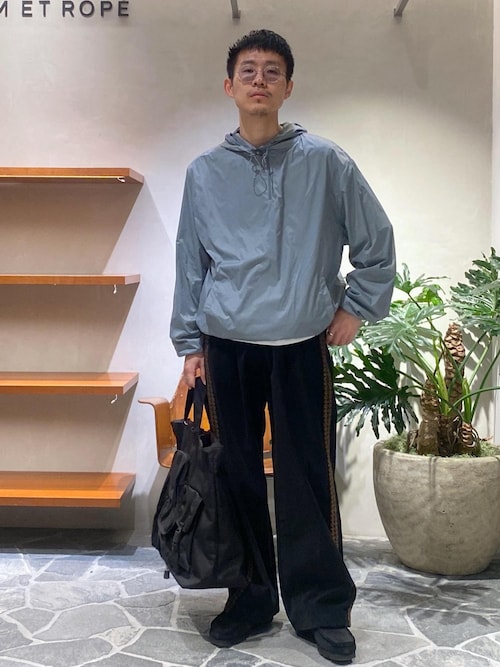 セール】【AMOMENTO/アモーメント】GLOSSY NYLON HALF ZIP UP JUMPER