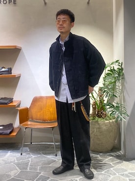 「アイテム（スリッポン）」を使った、ふかのきさん（メンズ・172cm）の冬コーディネート