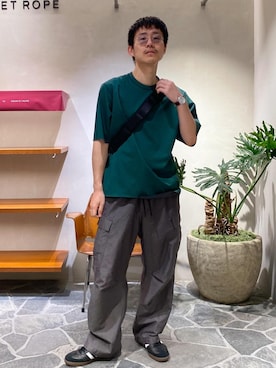 「ヘルメットバッグ」｜ふかのきさん（メンズ・172cm）の夏コーディネート