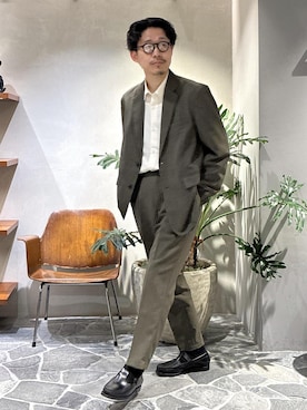 「ADAM ET ROPE'（アダムエロペ）のアイテム（セットアップ）」を使った、ふかのきさん（メンズ・172cm）の春コーディネート