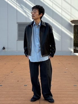 「アイテム（ドレスシューズ）」を使った、ふかのきさん（メンズ・172cm・20代）の秋コーディネート