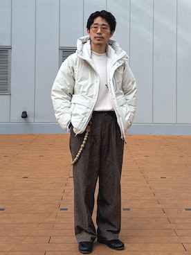 「アイテム（ダウンジャケット/コート）」を使った、ふかのきさん（メンズ・172cm・20代）の秋コーディネート