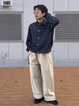 「アイテム（トップス）」を使った、ふかのきさん（メンズ・172cm）の春コーディネート