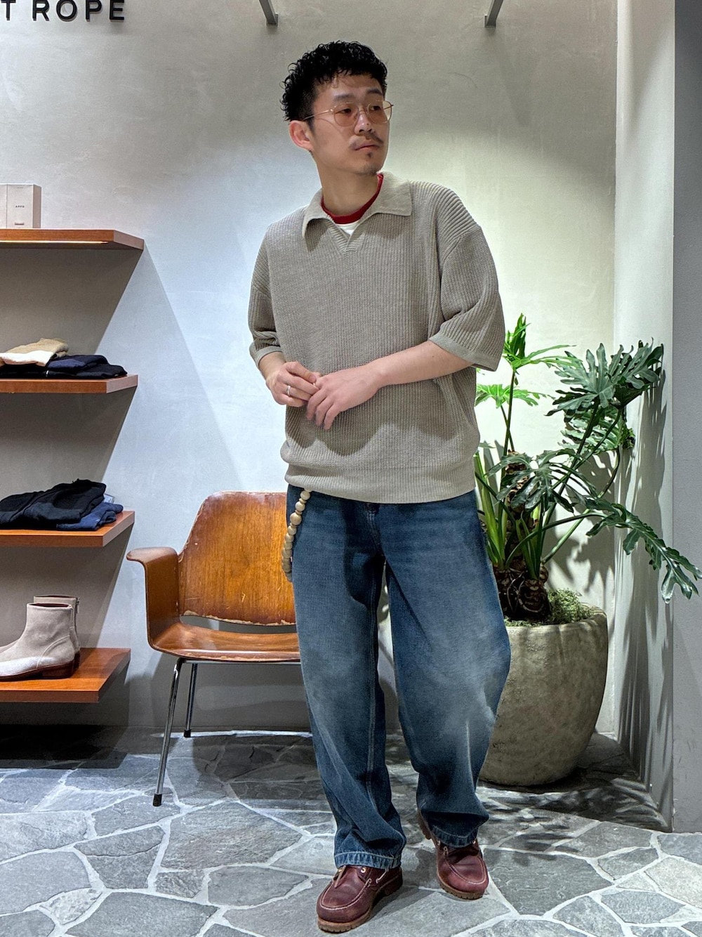 別注》【BATONER/バトナー】FADE COLOR LINEN HALF SLEEVE SKIPPERを