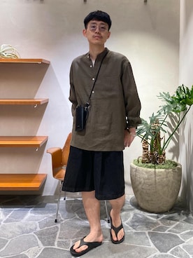 「ADAM ET ROPE'（アダムエロペ）のアイテム（アクセサリー）」を使った、ふかのきさん（メンズ・172cm）の夏コーディネート