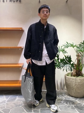 「ADAM ET ROPE'（アダムエロペ）のアイテム（デニムジャケット）」を使った、ふかのきさん（メンズ・172cm）の夏コーディネート