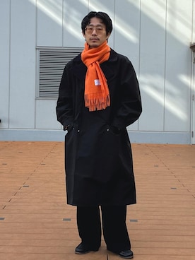 「アイテム（ポロシャツ）」を使った、ふかのきさん（メンズ・172cm）の冬コーディネート