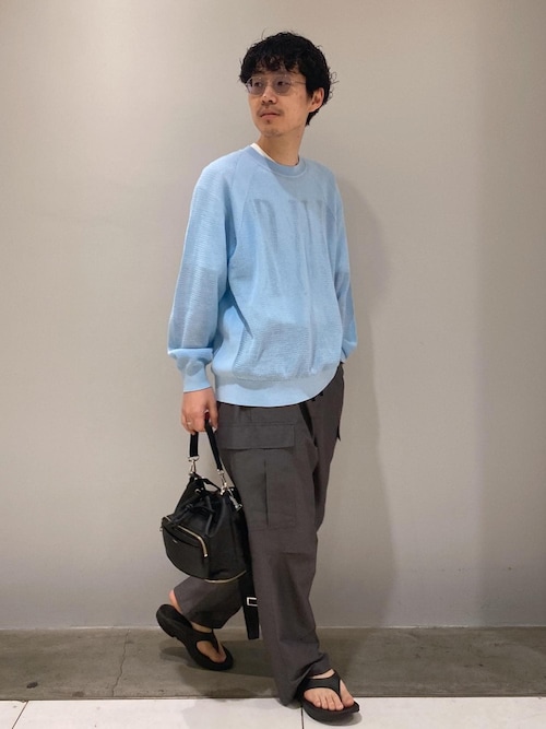 リネンミックス メッシュ編み ニット プルオーバー / UNISEX