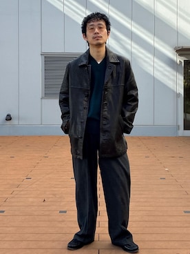 「アイテム（カバーオール）」を使った、ふかのきさん（メンズ・172cm・20代）の秋コーディネート