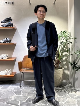 「ADAM ET ROPE'（アダムエロペ）のアイテム（セットアップ）」を使った、ふかのきさん（メンズ・172cm）の春コーディネート