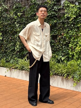 「アイテム（サンダル）」を使った、ふかのきさん（メンズ・172cm・20代）の夏コーディネート